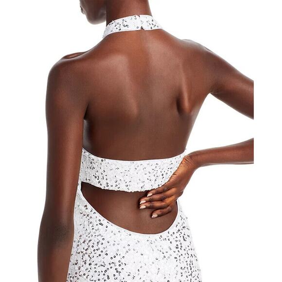 AQUA Sequined Evening Gown - 100% Exclusive - XS - White Combo - Picture 6 of 6